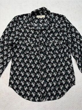 LOFT - SQUIRREL! Print Button-Down Shirt
